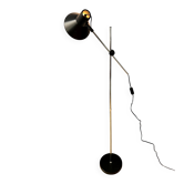 Adjustable black vintage floor lamp in the style of Hoogervorst.
