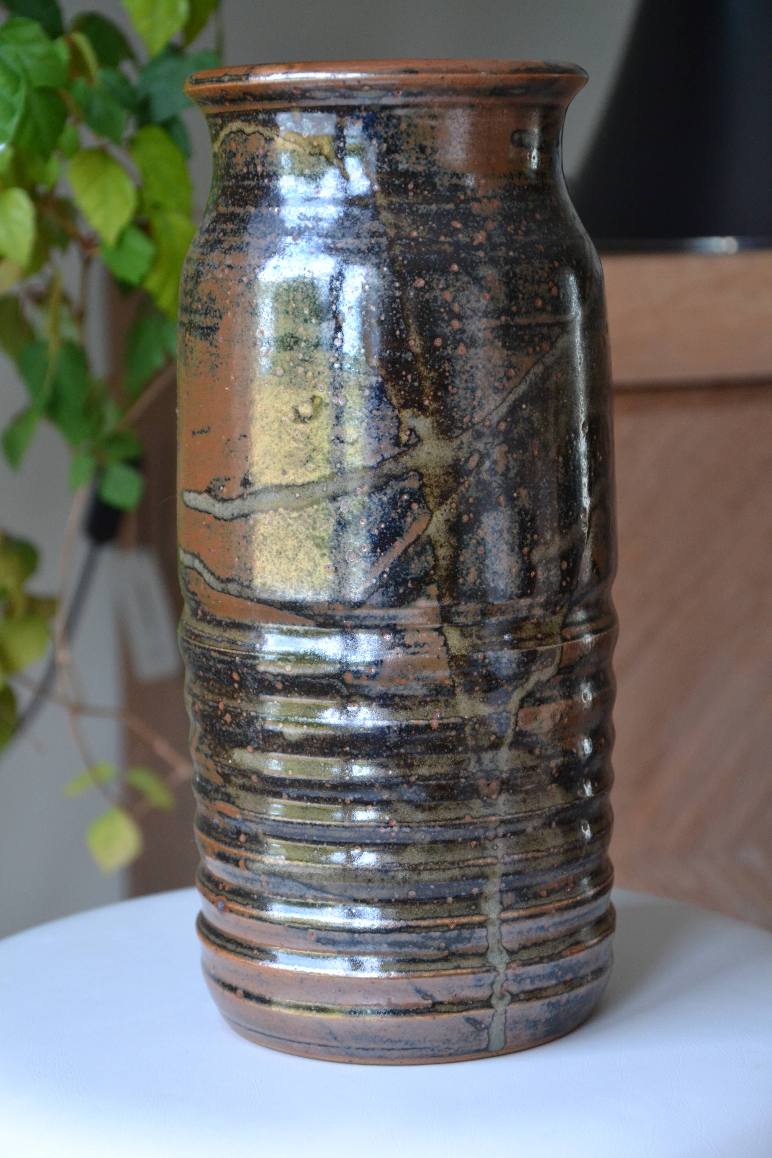 Large stoneware vase "les cyclades" Anduze by Roland Zobel