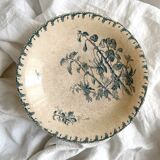 "Fushia" iron earthenware compote dish from Gien circa 1900