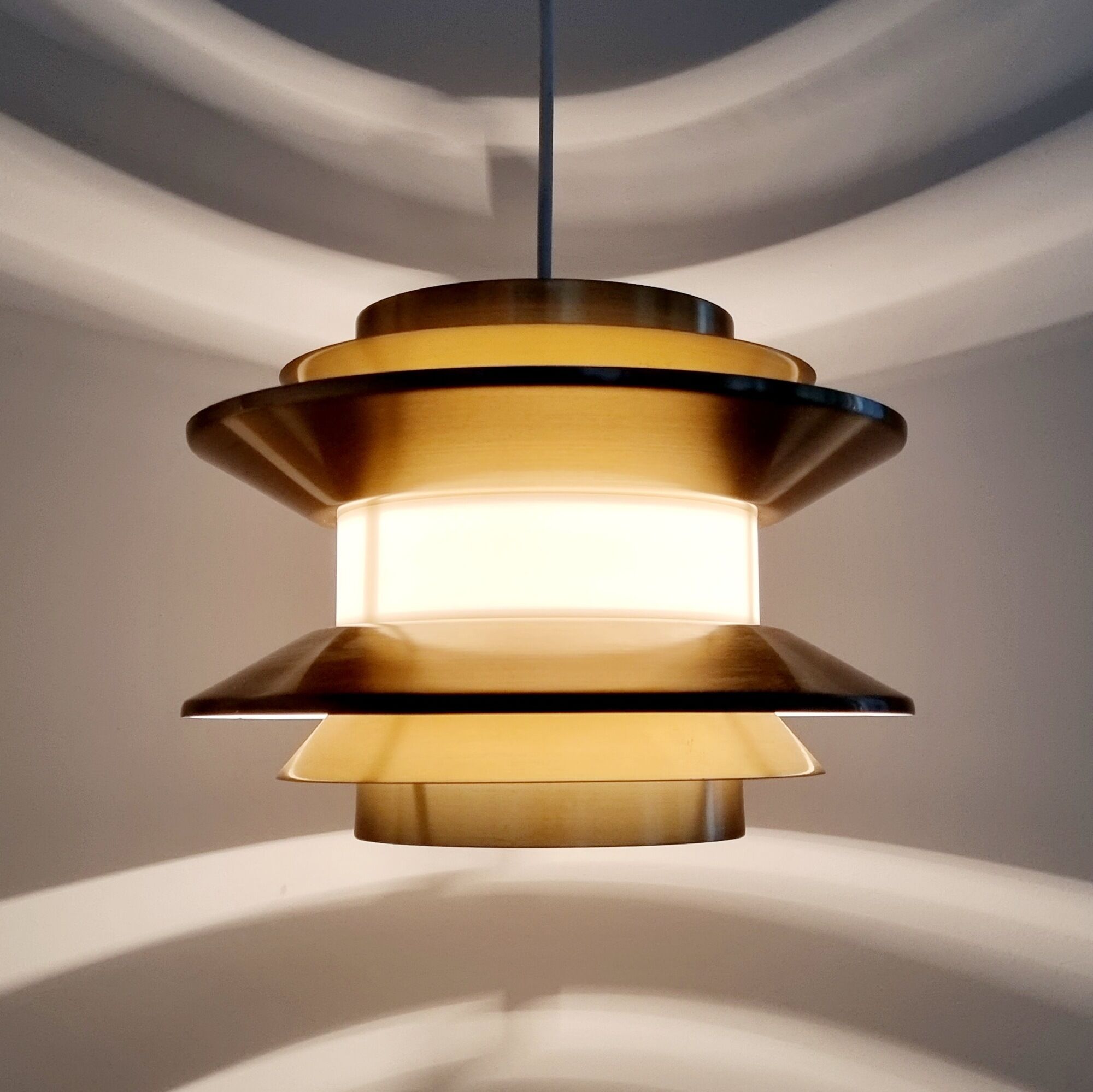 Mid-Century Labelled Trava Ceiling or Pendant Lamp by Carl Thore for Granhaga, Sweden, 1970s
