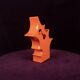Abstract Orange Ceramic Sculptural Vase, Postmodern / Space Age, Italy, 1980