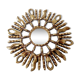 Golden wood sun mirror