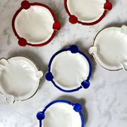 Cendrier en céramique vintage Rosenthal Elfenbein Kronach, série Miramar avec rouge