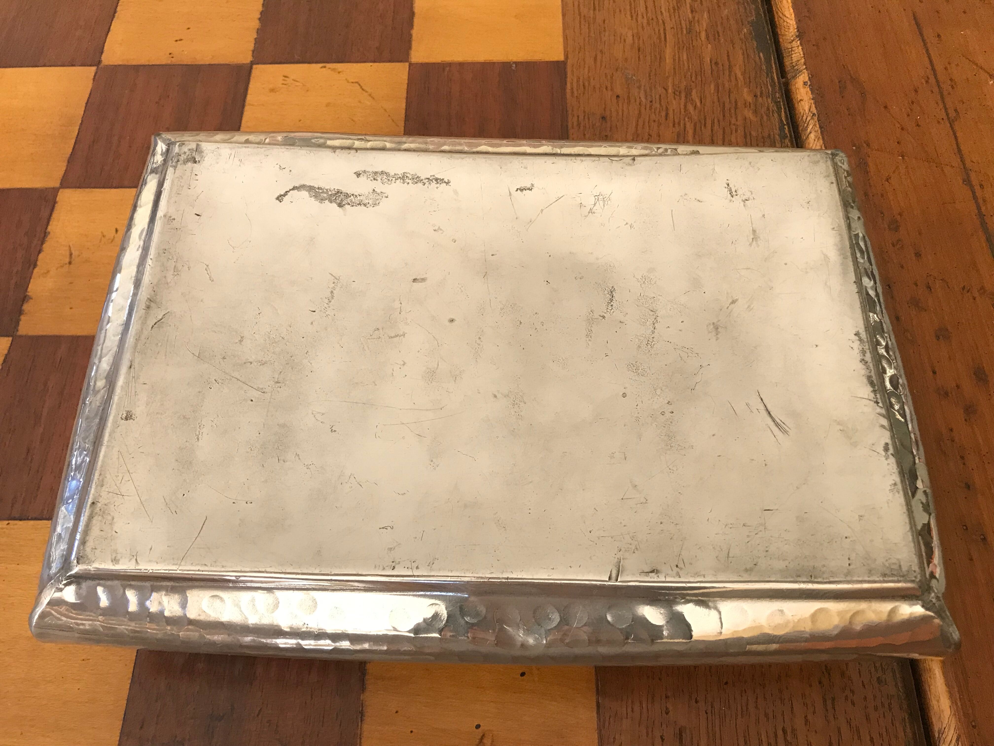 Hammered pewter cigar box from the 1930s