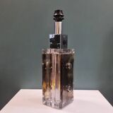 Large table lamp base in Murano glass and chromed metal from the 70s