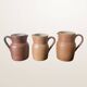 Set of 3 matte stoneware jugs