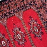 Vintage carpet Uzbek Bukhara handmade 62cm x 106cm 1970s