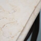 Table d'appoint Thonet ancienne du début du XXe siècle avec un plateau en pierre naturelle