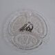 Art Deco Pressed Glass Divided Serving Dish with Alpaca Handle, 1930