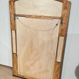 Art Deco Wall Mirror in Black Lacquer & Silver Leaf, France, 1930s