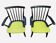Set of 2 spindle back armchairs , 1950s