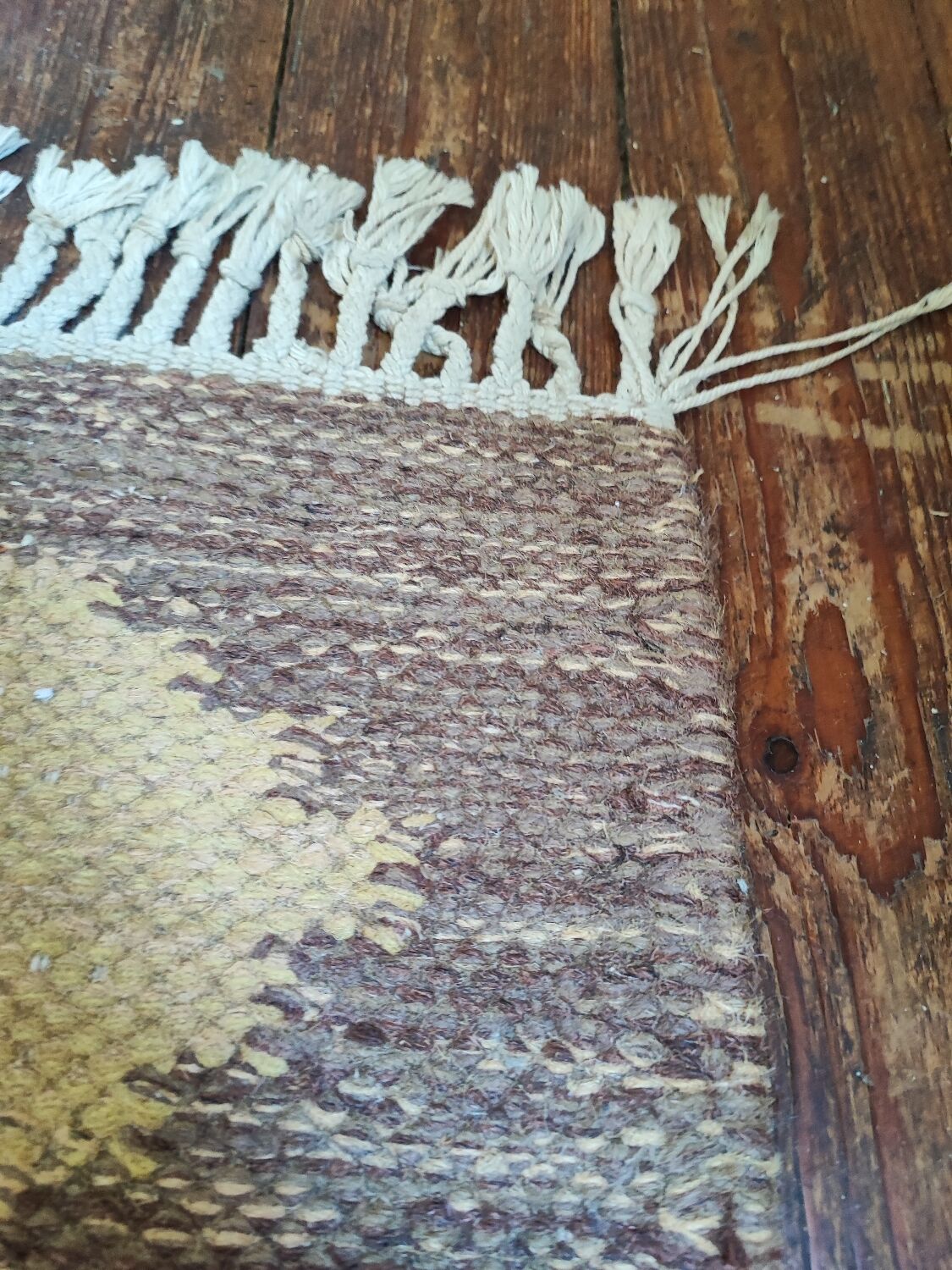 Vintage yellow Scandinavian kilim rug