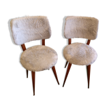Pair of seventies chairs with compass feet