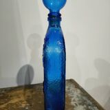 XXL cobalt blue bottle with embossed bird