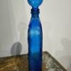 XXL cobalt blue bottle with embossed bird