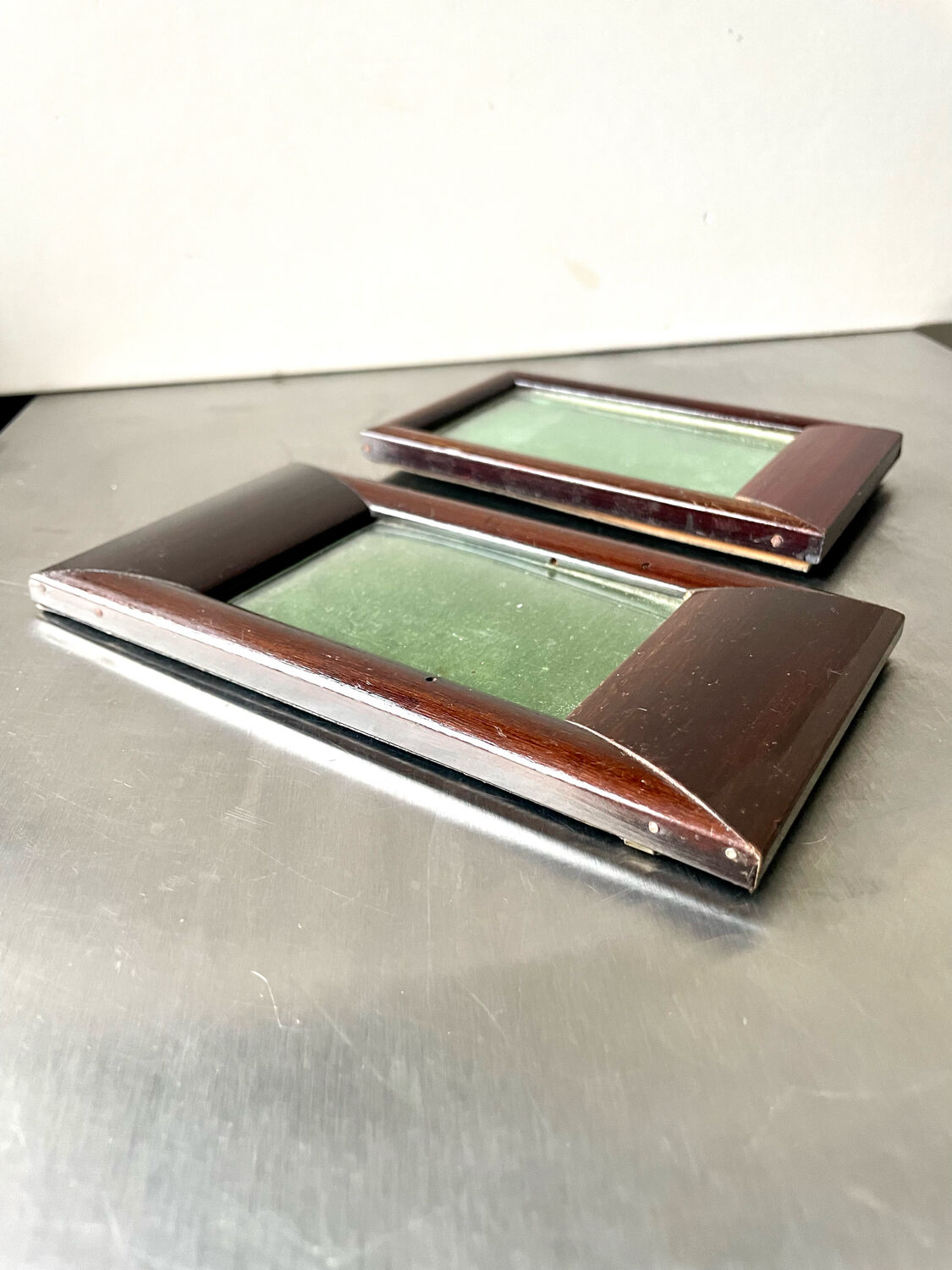 Pair of art deco mahogany frames