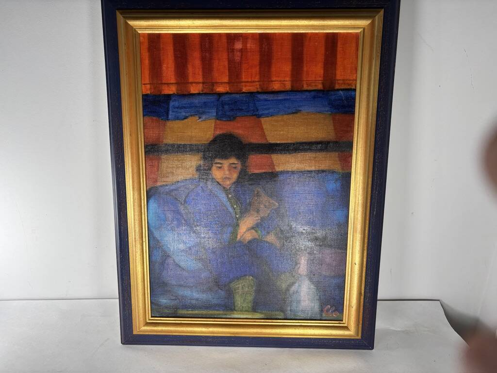 Oil painting on canvas "French Childhood" 1980
