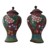 Cloisonné enamel vases