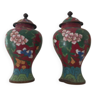 Cloisonné enamel vases