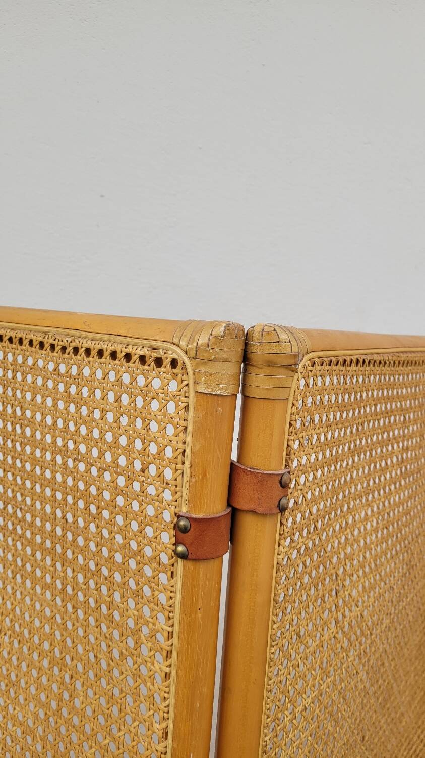 Vintage wicker claustra screen - 1950s