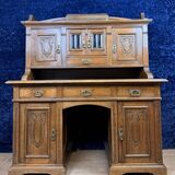 Art Nouveau period stepped desk in carved oak circa 1900