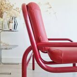 Red Italian design armchair from the 80s