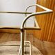 Dessert table with a cream-coloured metal structure and gold brass, 1960s.