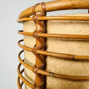 Louis Sognot Bamboo And Parchement Table Lamp, France, 1960S
