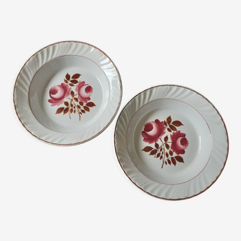 Set of 2 round dishes Hamage and Moulin des loups North