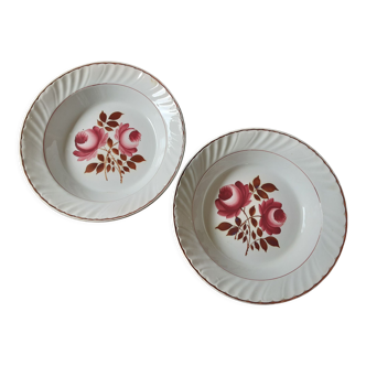 Set of 2 round dishes Hamage and Moulin des loups North
