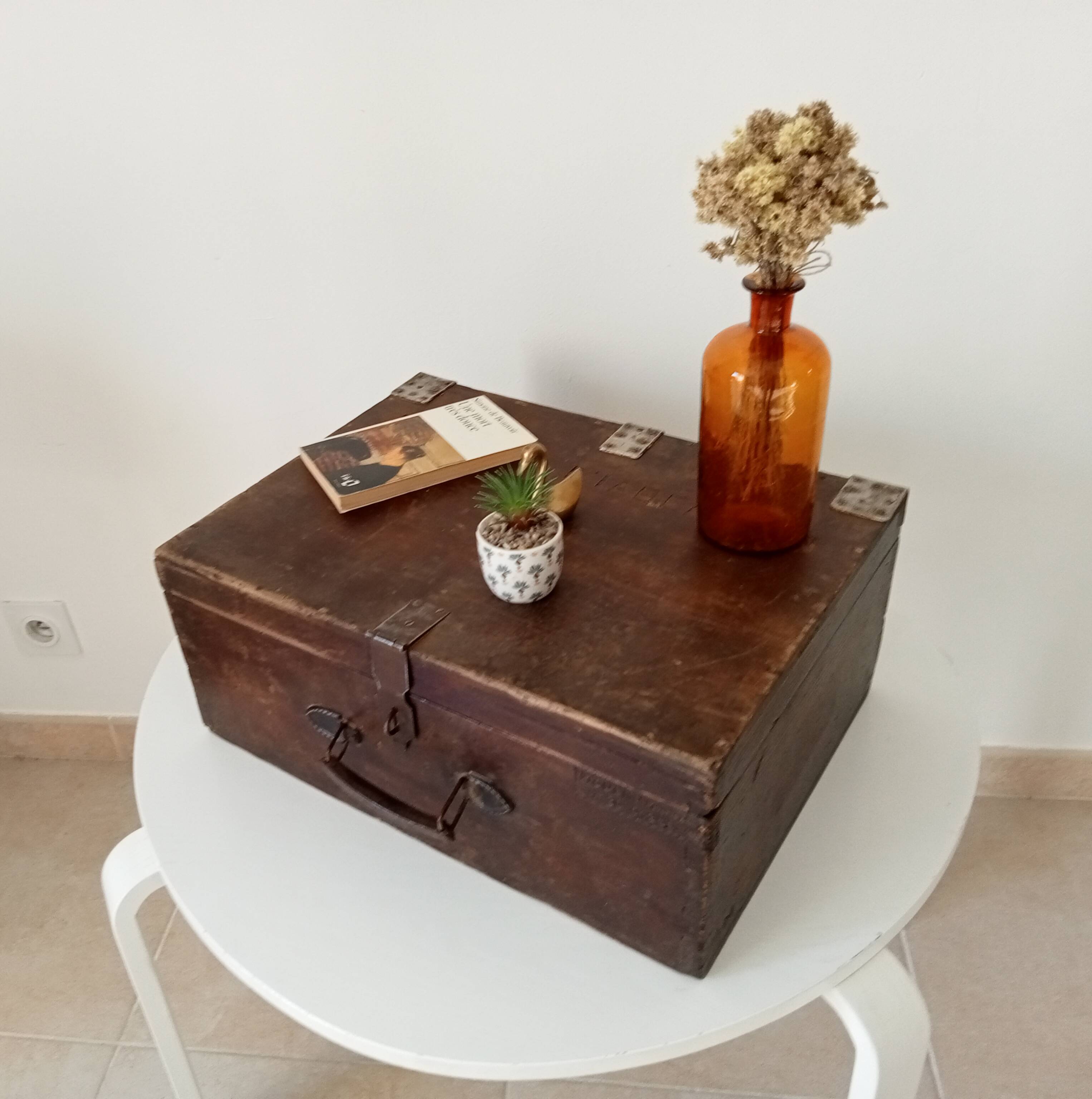 Wooden military suitcase from the 1950s