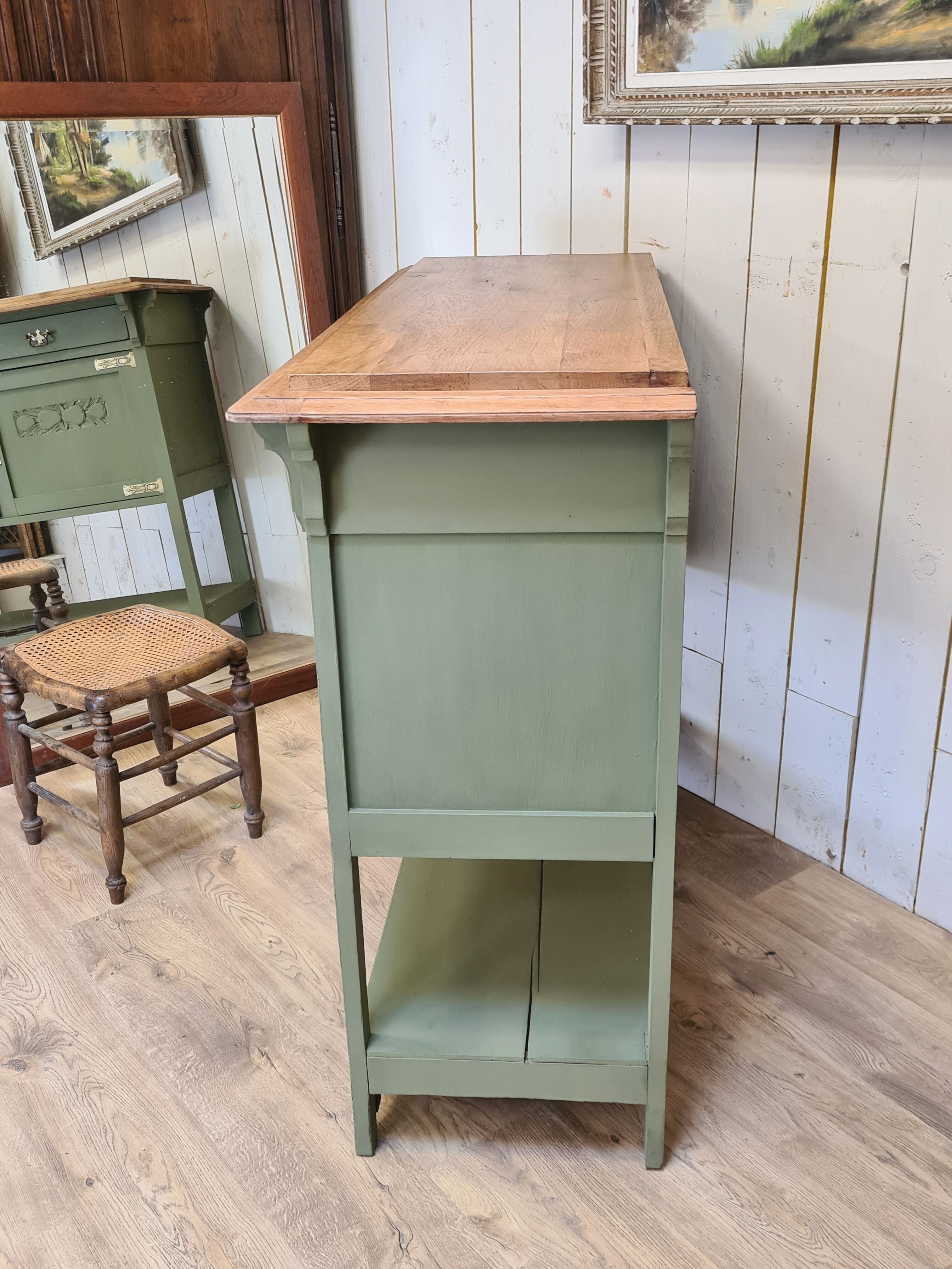 Old 2-door service console in restyled solid oak
