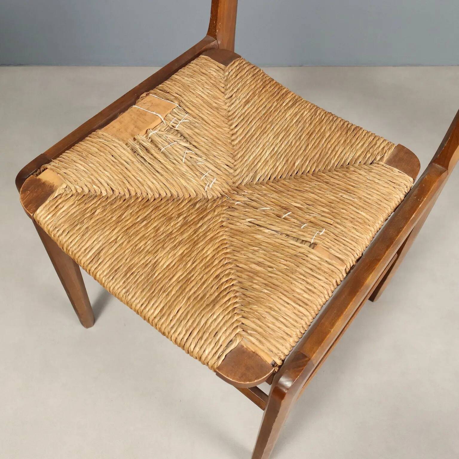 Vintage beech chairs, bent plywood, design, Italy, 1950s