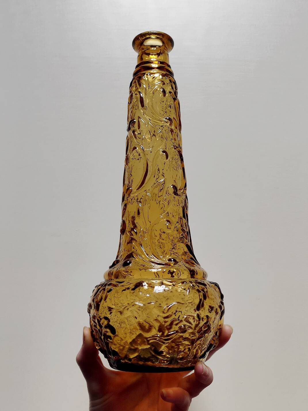 Vintage amber glass bottle