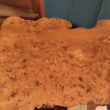 Table basse en loupe d'orme vintage 60