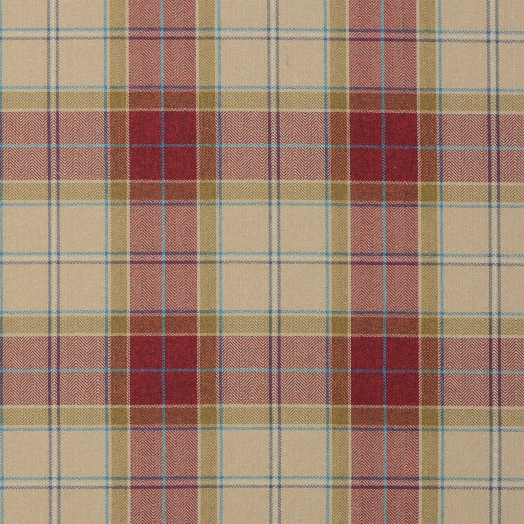 Classic Scottish chair in red burgundy tartan pattern, mid-century, Europe, 1960s.