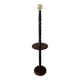 Lampadaire vintage en bois tourné avec tablette intégrée 