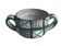 Robert Picault, bowl with two handles, polychrome earthenware, 20th century.