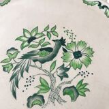 Longwy earthenware dish décor emeralds green