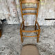 Set of 3 Antique BAUMANN Chairs Wood + Vintage Fabric Cushion Seat