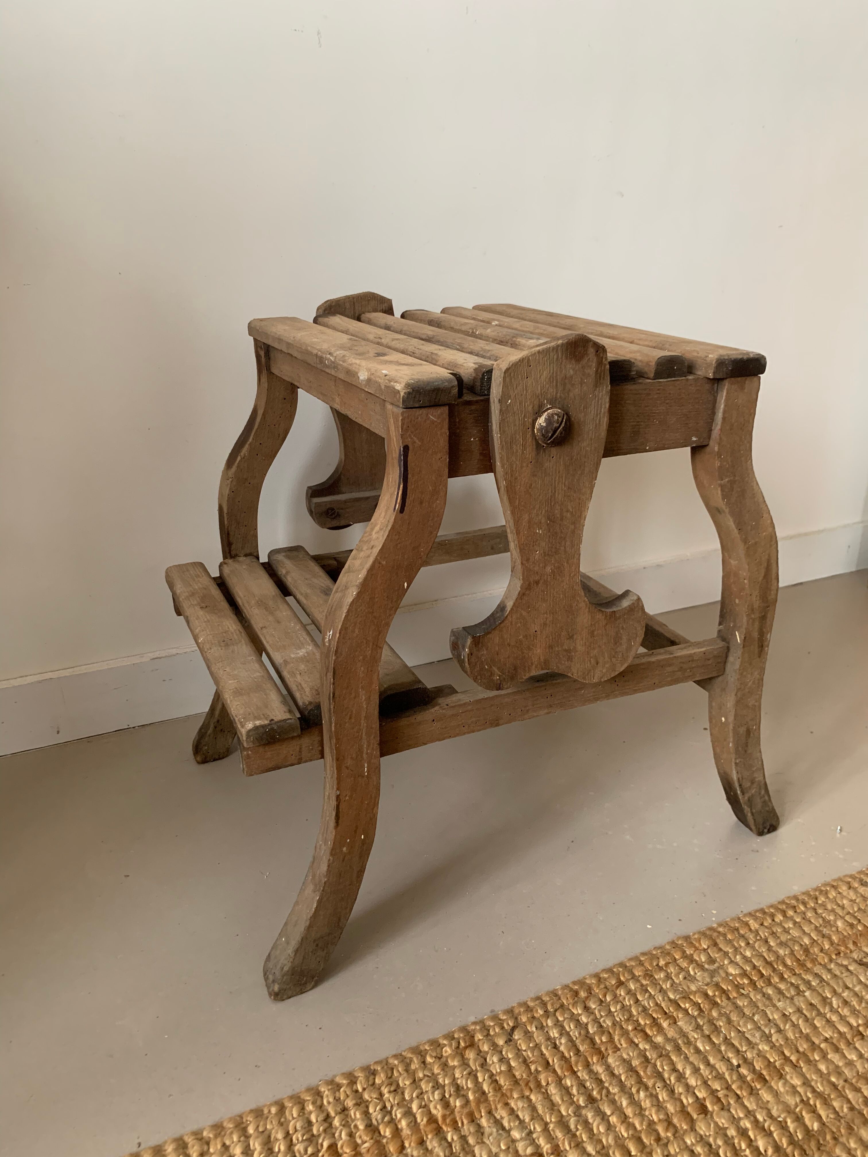Old foot walk in solid wood