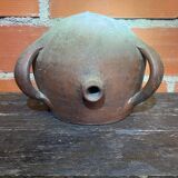 Ancient Glazed Stoneware Cruché with Double Handle, 19th Century Vintage