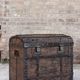 Chest or travel trunk in wood and wrought iron, 18th century