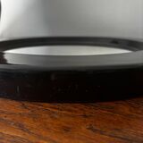 Vintage round mirror from the 70s, smoked brown plastic