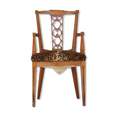 Fauteuil de bureau louis XVI en merisier