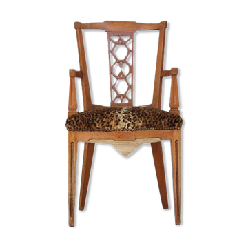 Fauteuil de bureau louis XVI en merisier