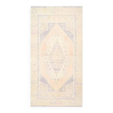Tapis  turc Oushak fait main en laine et coton beige 123x241