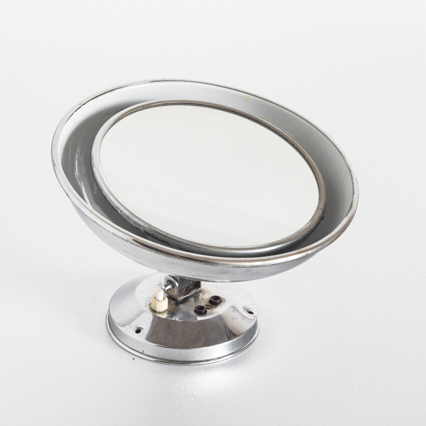 Vintage magnifying mirror with light and adjustable, France 1940.
