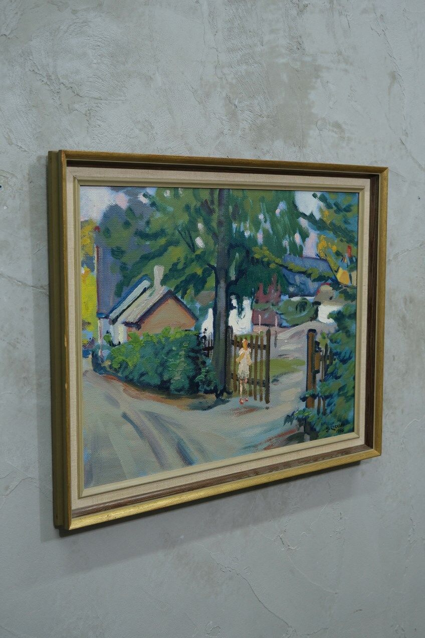 Swedish modern painting, 1946, oil on panel, framed, Hjamar Larsson