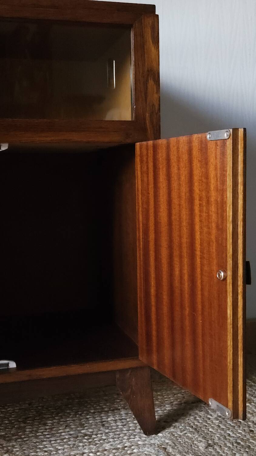 Low cabinet with compass feet, vintage oak